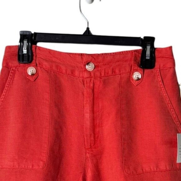 Cynthia Rowely Womens Linen Shorts Size 6 Lagom Beachy Preppy Festival Coastal - Picture 2 of 7